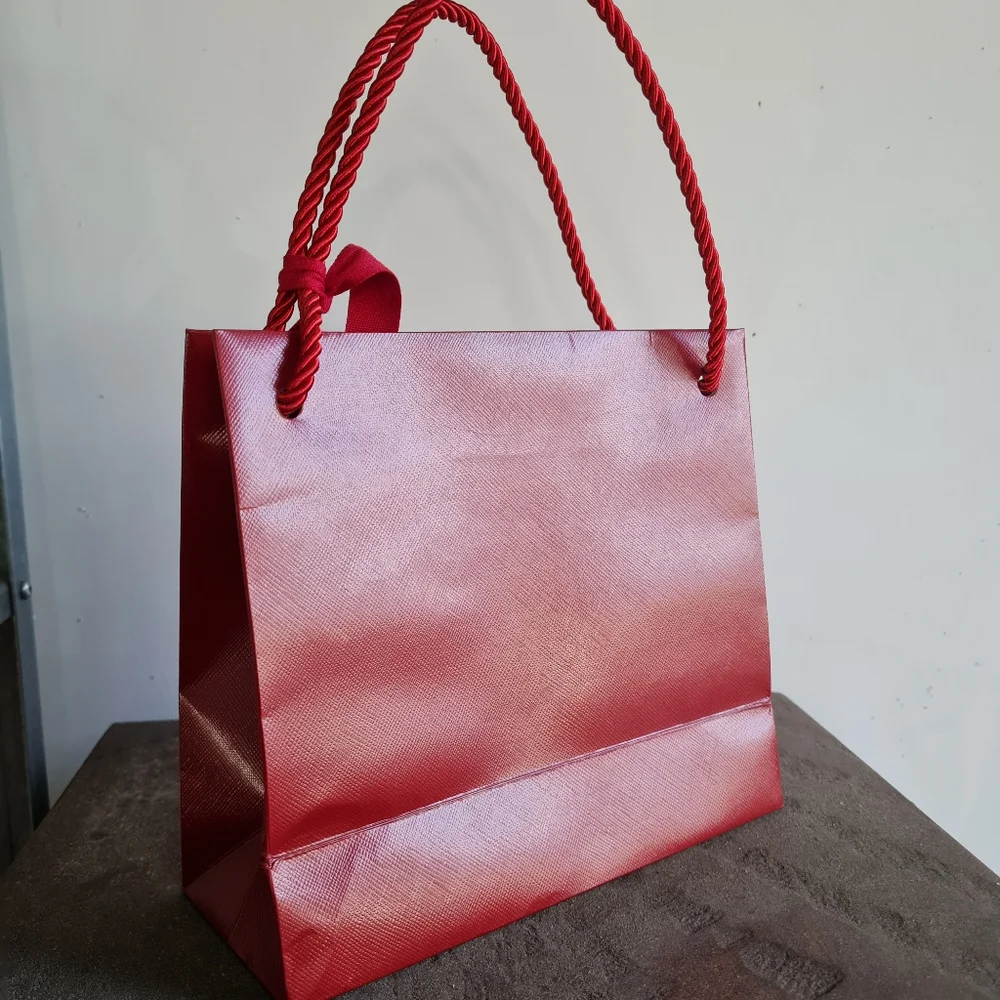 CARTIER fancy red GIFT BAGS with Ribbons - Set of 2 - AUTHENTIC!